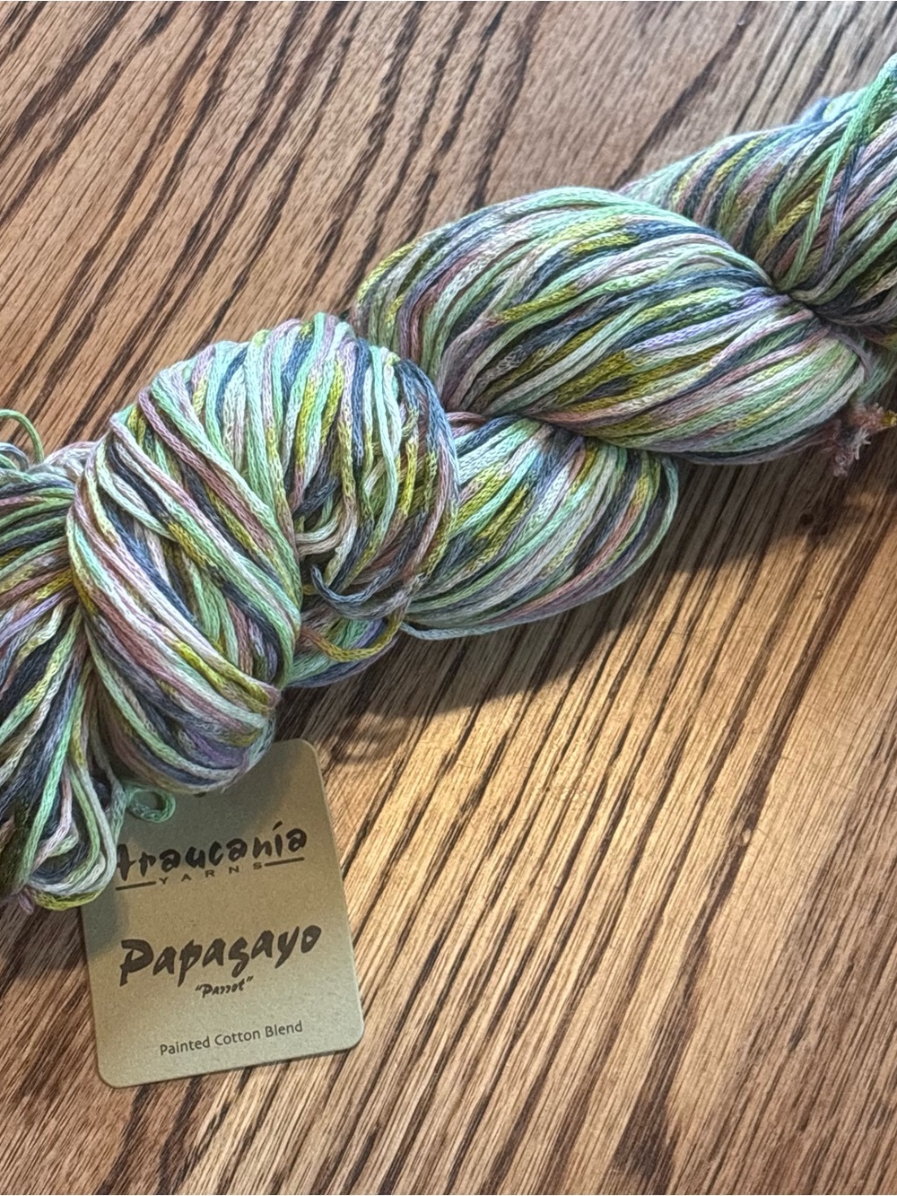 Araucania Papagayo Multicolor Cotton Blend Yarn Green Gray Knitting Crochet
